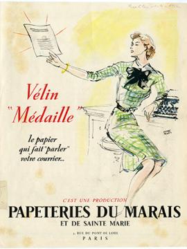 Publicité ancienne pour papier Velin