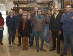 photo de l'équipe du MDSM, en avril 2021, dans l'espace permanent du musée