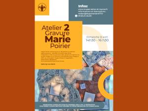 Affiche pour l'atelier de gravure proposé par Marie Poirier