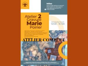 Affiche pour l'atelier de gravure proposé par Marie Poirier