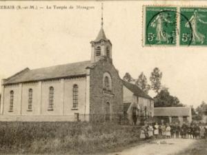 Carte postale représentant le Temple de Mazagran, à proximité de Rebais en Seine-et-Marne
